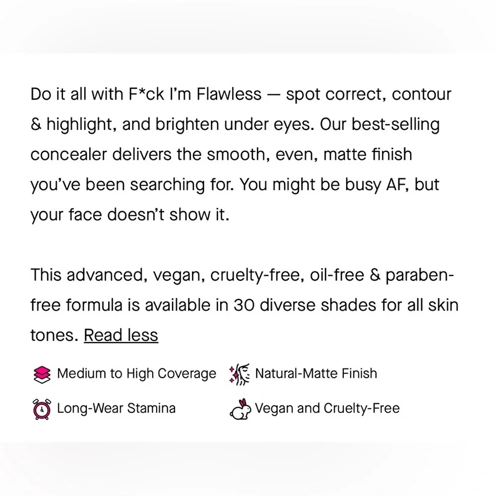 NIB IL MAKIAGE F*CK I’M FLAWLESS Multi-Use Perfecting Concealer in Shade 3.5